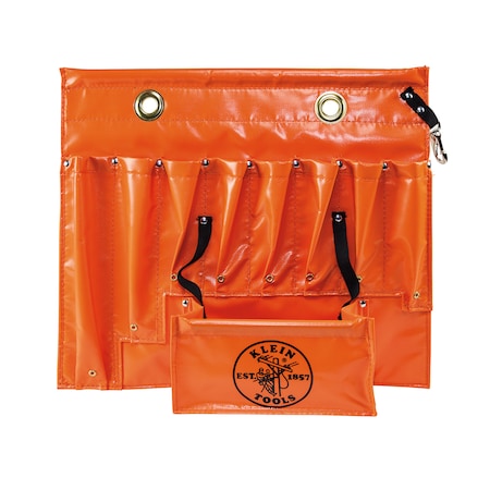 Tool Apron, Orange vinyl 8 Pockets, Orange, vinyl, 8 Pockets MPN:51828