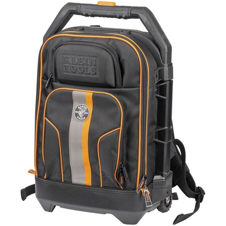 Backpack, Black/Orange, 1680d Ballistic Weave Body; Hard Molded Polypropylene Bottom MPN:55604