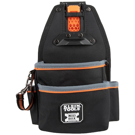 Pouch, Tool Pouch, Modbox, Open, Black/Gray/Orange, Polyester, 4 Pockets MPN:55833MB