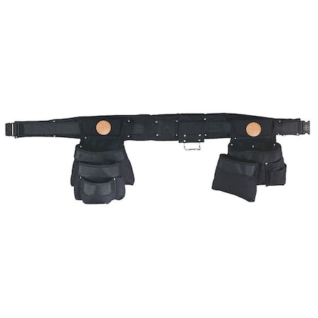 Tool Belt, Tool Belt, Black, Nylon, 11 Pockets MPN:5709L