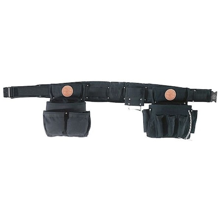 Black Ballistic Nylon Tool Belt, L, 27 Pockets, 5710L MPN:5710L