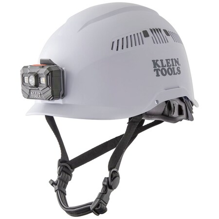 Safety Helmet Vented-Clc w/Rechg Hdlp White MPN:60150