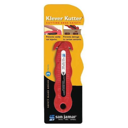 Klever Kutter Safety Cutter, Red, PK3 MPN:KK403