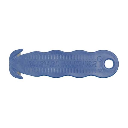 KLEVER KUTTER Safety Cutter, Fixed Blade, Safety Recessed, 4-5/8 in, Textured Grip, Blue, 10PK MPN:KCJ-1B