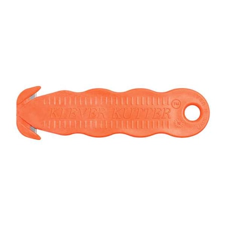 KLEVER KUTTER Safety Cutter, Fixed Blade, Safety Recessed, 4-5/8 in, Textured Grip, Orange, 10PK MPN:KCJ-1G