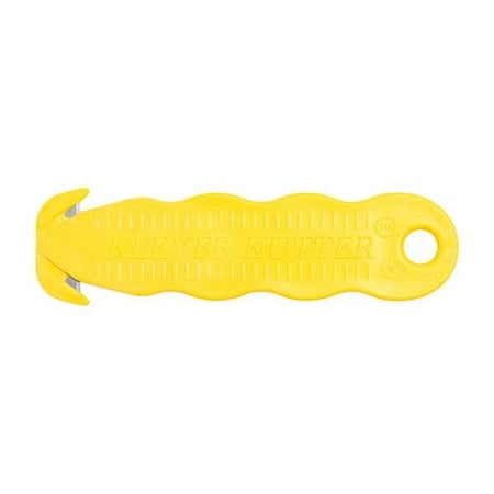 KLEVER KUTTER Safety Cutter, Fixed Blade, Safety Recessed, 4-5/8 in, Textured Grip, Yellow, 10PK MPN:KCJ-1Y