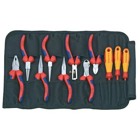 11 Piece Tool Roll Two-Color Dual Component Handle MPN:00 19 41