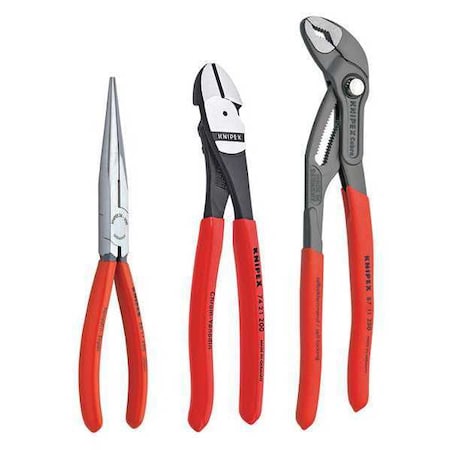 3 Piece Kraft 2 Plastic Grip Plier Set Dipped Handle MPN:00 20 08 US2