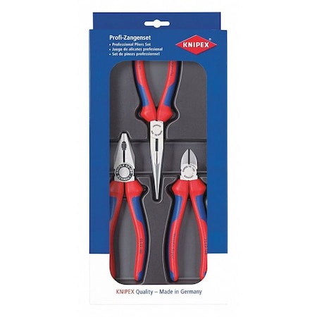 3 Piece Bi-Material Grip Plier Set Multi-Component Grips Handle MPN:00 20 11