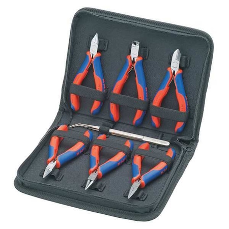 6 Piece Plastic Grip Precision Plier Set Dipped Handle MPN:00 20 16