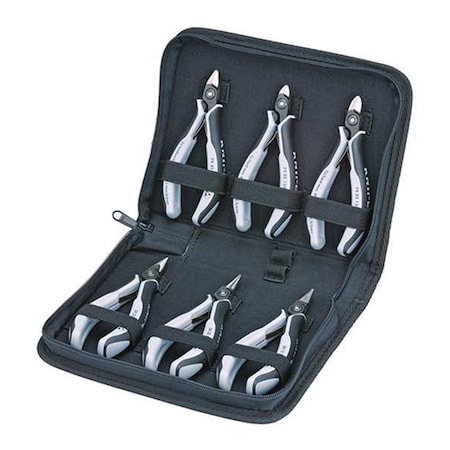 6 Piece Bi-Material Grip Precision Plier Set Ergonomic Handle MPN:00 20 16 P ESD