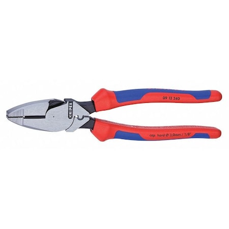 9 1/4 in Linemans Plier High Leverage w/ Fish Tape Puller, Wire Crimper, Steel MPN:09 12 240