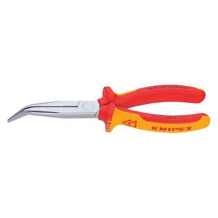8 in Bent Long Nose Plier, Side Cutter Multi-Component Grip Handle MPN:26 26 200