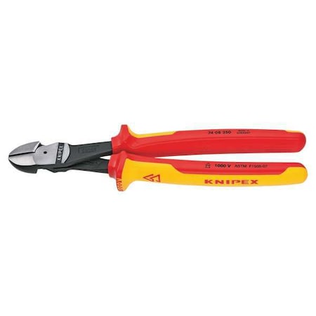 10 in 74 High Leverage Diagonal Cutting Plier Standard Cut Oval Nose Insulated MPN:74 08 250 SBA