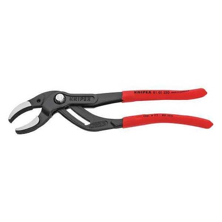 10 in Curved Jaw Tongue and Groove Plier Serrated, Plastic Grip MPN:81 01 250