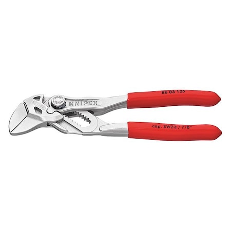 5 in Knipex Cobra Straight Jaw Plier Wrench Smooth, Plastic Grip MPN:86 03 125