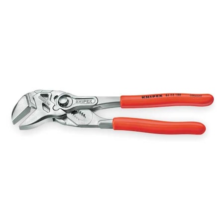 7 1/4 in Knipex Cobra Straight Jaw Plier Wrench Smooth, Plastic Grip MPN:86 03 180 SBA