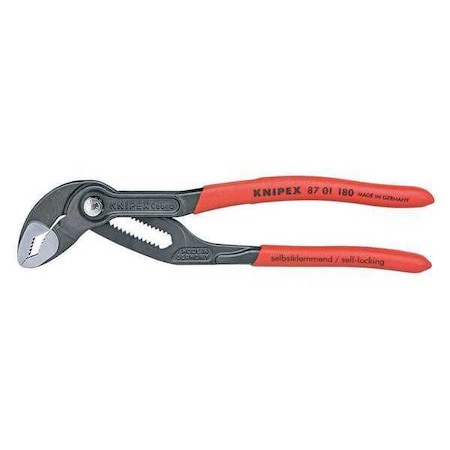 7 1/4 in V-Jaw Water Pump Plier Serrated, Plastic Grip MPN:87 01 180 SBA