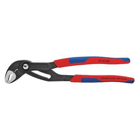 10 in Knipex Cobra V-Jaw Water Pump Plier Serrated, Bi-Material Grip MPN:87 02 250 SBA
