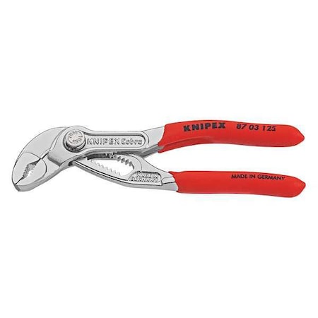 5 in V-Jaw Tongue and Groove Plier Serrated, Plastic Grip MPN:87 03 125