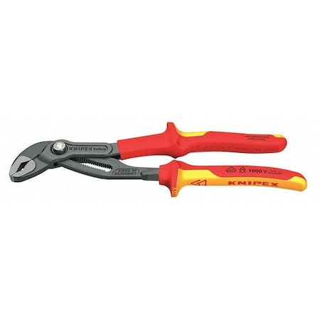 10 in Knipex Cobra V-Jaw Water Pump Plier Serrated, Bi-Material Grip MPN:87 28 250 SBA