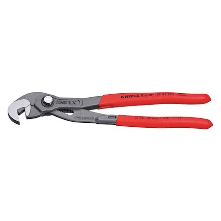 10 in Knipex Raptor Straight Jaw Tongue and Groove Plier Smooth, Plastic Grip MPN:87 41 250