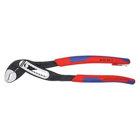 10 in Knipex Alligator V-Jaw Water Pump Plier Serrated, Bi-Material Grip MPN:88 02 250 T BKA