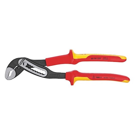 10 in Knipex Alligator V-Jaw Tongue and Groove Plier Serrated, Bi-Material Grip MPN:88 08 250 US