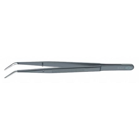 Tweezers, DowelPin, Bent, Serrated, 6 In, Blk MPN:92 34 37