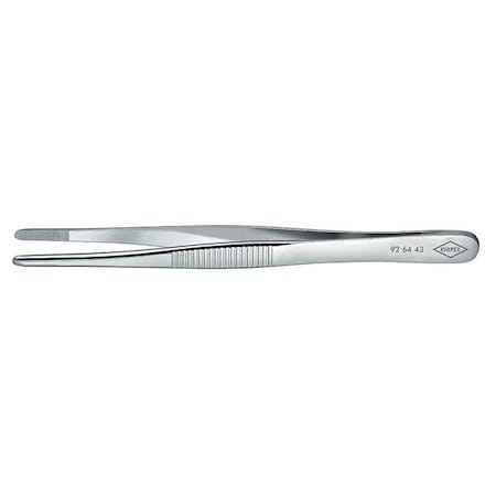 Tweezers, Blunt, Straight, Serrated, 4-3/4 MPN:92 64 43