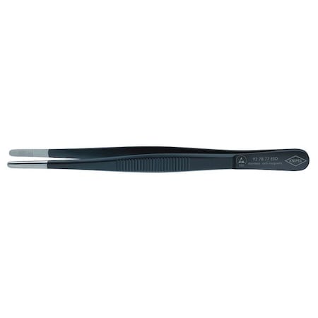 Tweezers, ESD, Round, Serrated, 5-3/4 In, Blk MPN:92 78 77 ESD