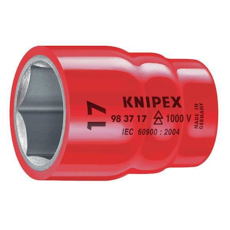 3/8 in Drive, 17mm Metric Socket, 6 Points, 3/8 in. Dr, 17mm Hex MPN:98 37 17