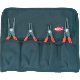 KNIPEX® 00 19 57 4 Pc Precision Circlip Snap-Ring Pliers Set In Tool Roll 00 19 57