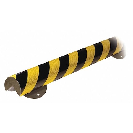 Corner Guard, Rounded, Reflective Bk/Yl MPN:60-6866-1
