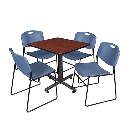 Kobe Square Table & Chair Set, Wood, Metal, Polypropylene Top MPN:TKB3030CH44BE