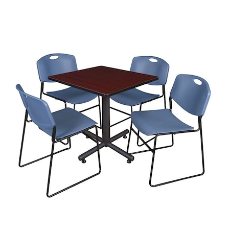 Kobe Square Table & Chair Set, Wood, Metal, Polypropylene Top MPN:TKB3030MH44BE