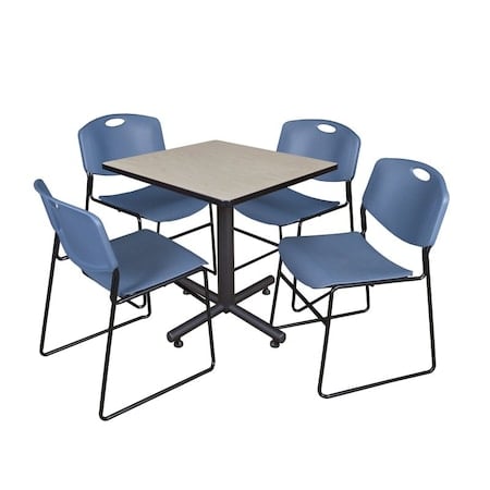 Kobe Square Table & Chair Set, Wood, Metal, Polypropylene Top MPN:TKB3030PL44BE