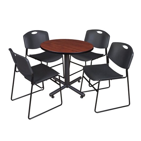 Kobe Round Table & Chair Set, Wood, Metal, Polypropylene Top MPN:TKB30RNDCH44BK