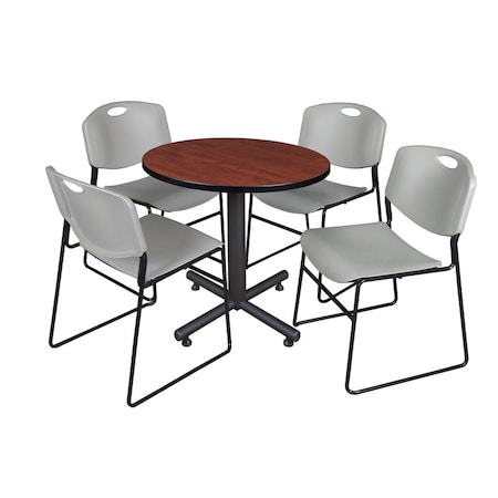 Kobe Round Table & Chair Set, Wood, Metal, Polypropylene Top MPN:TKB30RNDCH44GY