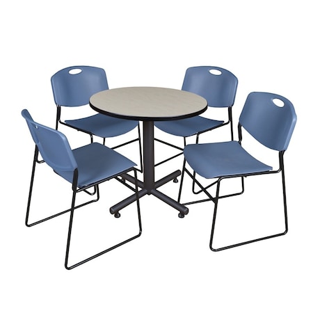 Kobe Round Table & Chair Set, Wood, Metal, Polypropylene Top MPN:TKB30RNDPL44BE