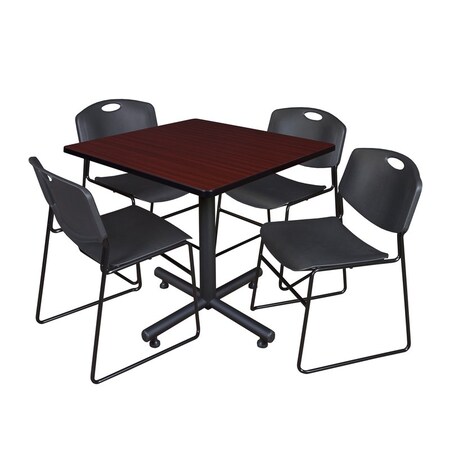 Kobe Square Table & Chair Set, Wood, Metal, Polypropylene Top MPN:TKB3636MH44BK