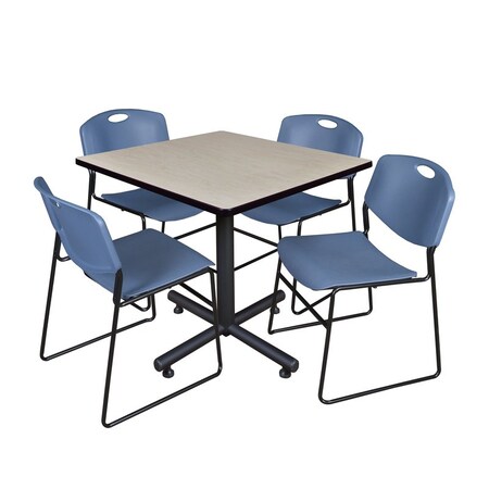 Kobe Square Table & Chair Set, Wood, Metal, Polypropylene Top MPN:TKB3636PL44BE