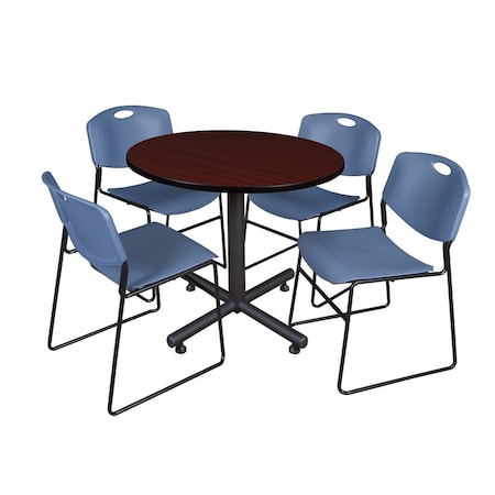 Kobe Round Table & Chair Set, Wood, Metal, Polypropylene Top MPN:TKB36RNDMH44BE