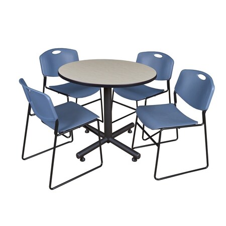 Kobe Round Table & Chair Set, Wood, Metal, Polypropylene Top MPN:TKB36RNDPL44BE