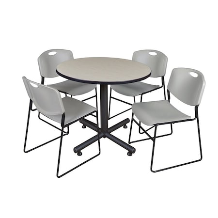 Kobe Round Table & Chair Set, Wood, Metal, Polypropylene Top MPN:TKB36RNDPL44GY