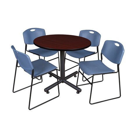Kobe Round Table & Chair Set, Wood, Metal, Polypropylene Top MPN:TKB42RNDMH44BE