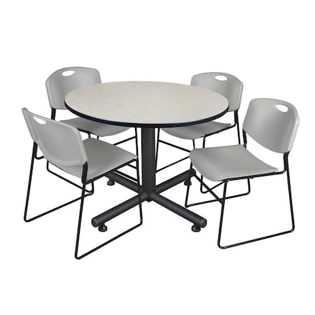 Kobe Round Table & Chair Set, Wood, Metal, Polypropylene Top MPN:TKB48RNDPL44GY