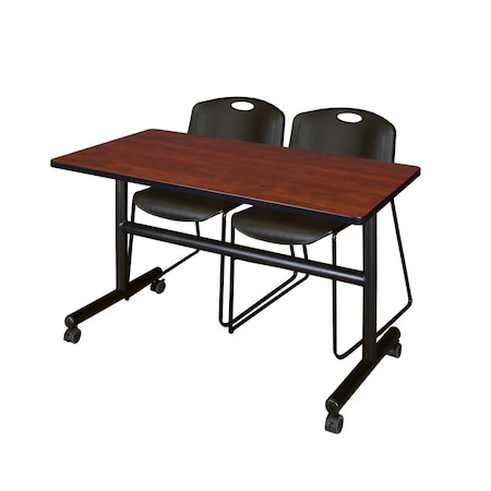 Tables > Nesting Tables > Kobe Flip Top Table & Chair Sets, 48 W, 24 L, 29 H, Cherry MPN:MKFT4824CH44BK