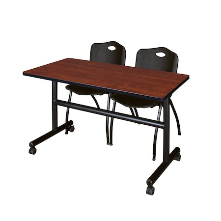 Tables > Nesting Tables > Kobe Flip Top Table & Chair Sets, 48 W, 24 L, 29 H, Cherry MPN:MKFT4824CH47BK