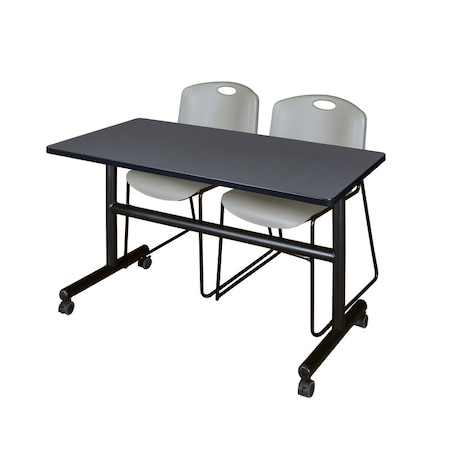 Tables > Nesting Tables > Kobe Flip Top Table & Chair Sets, 48 W, 24 L, 29 H, Grey MPN:MKFT4824GY44GY